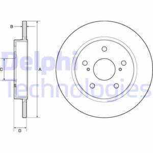 DELPHI BG4183C Brake disc for TOYOTA AURIS, COROLLA